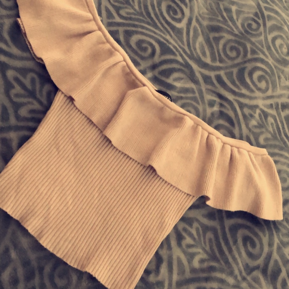 F21 Off the shoulder ribbed crop